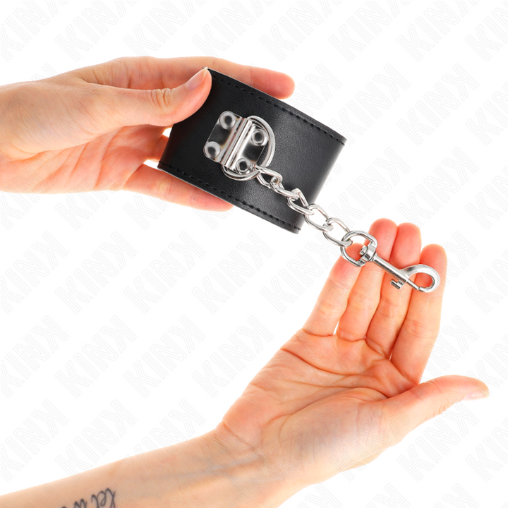 KINK - SUJECIONES DE MUÑECA CON CANDADO NEGRO AJUSTABLE 16-23 CM X 5.5 CM