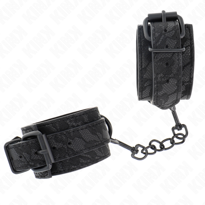 KINK - ESPOSAS DE MUÑECAS CON ENCAJE OSCURO AJUSTABLES NEGRAS 19-26 CM