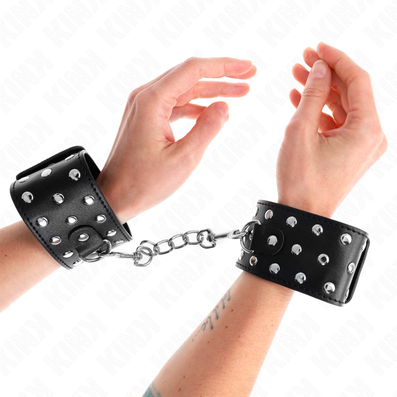 KINK - RESTRICCIONES DE MUÑECA PUNK AJUSTABLES 19-24 CM X 5,5 CM