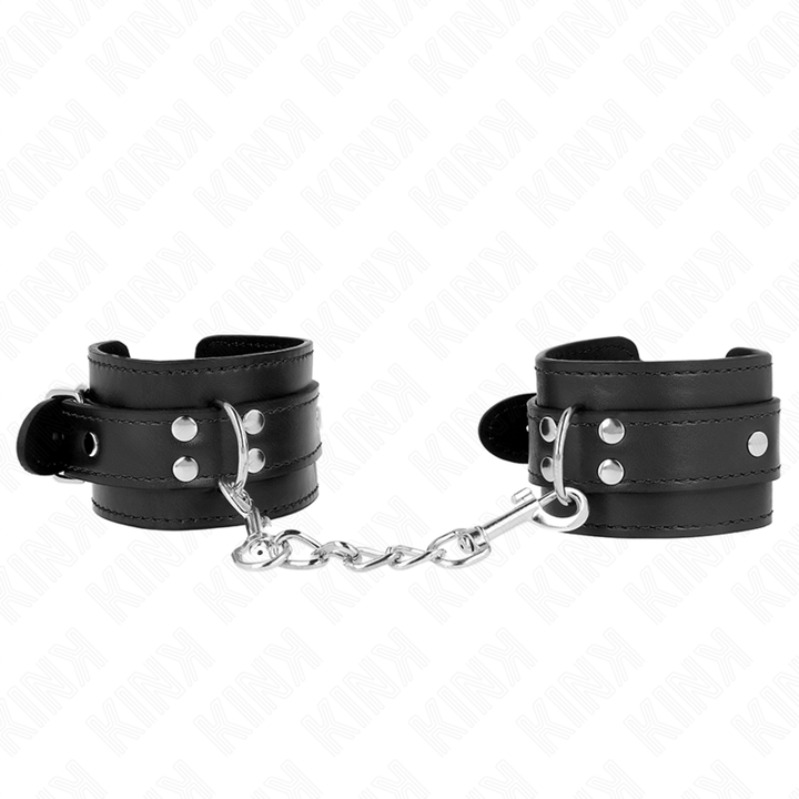 KINK - RESTRICCIONES DE MUÑECA SIMPLES NEGRAS AJUSTABLES 20-23 CM X 5.5 CM