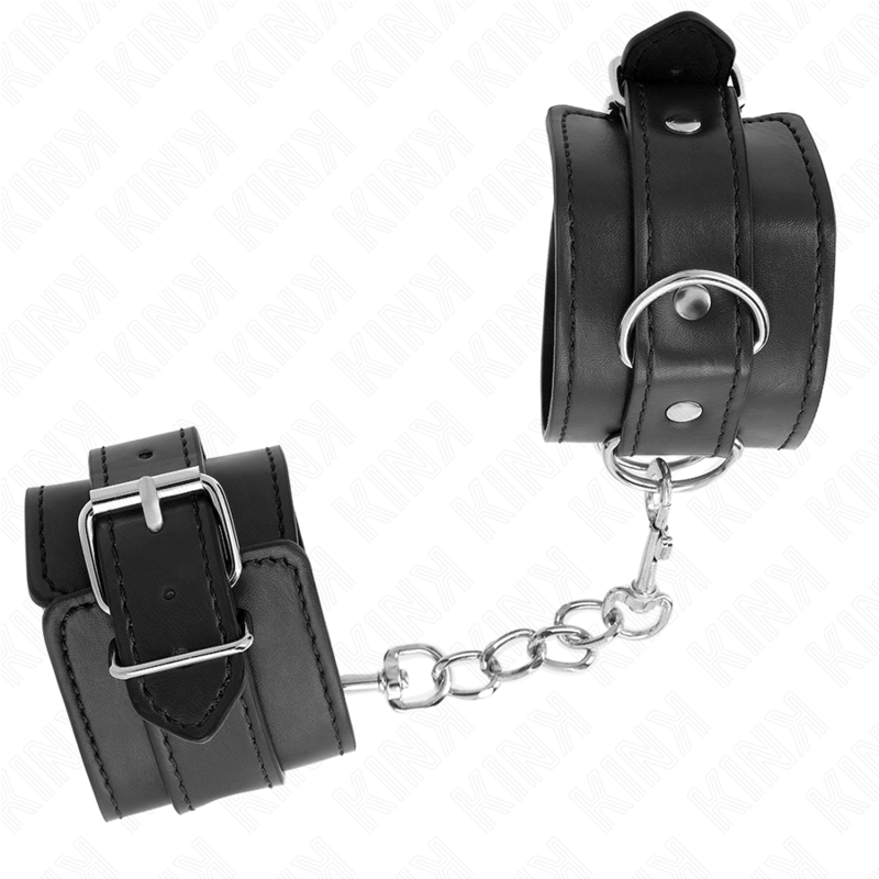 KINK - RESTRICCIONES DE MUÑECA SIMPLES NEGRAS AJUSTABLES 20-23 CM X 5.5 CM