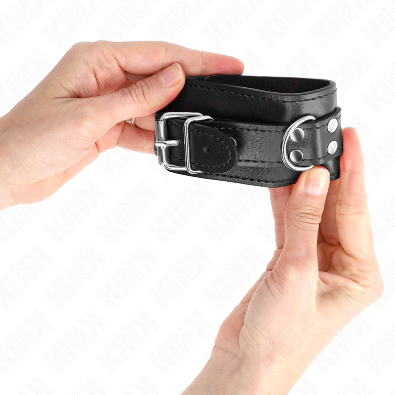 KINK - RESTRICCIONES DE MUÑECA SIMPLES NEGRAS AJUSTABLES 20-23 CM X 5.5 CM