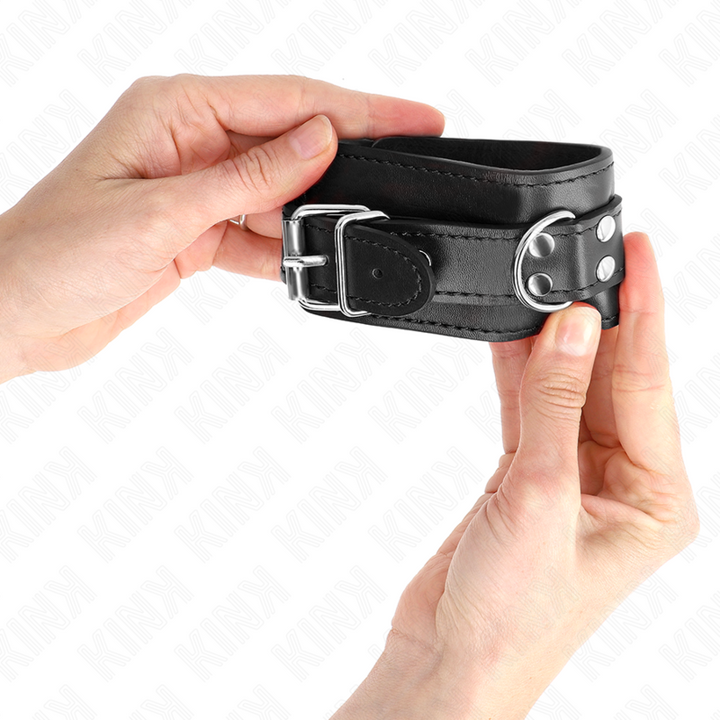 KINK - RESTRICCIONES DE MUÑECA SIMPLES NEGRAS AJUSTABLES 20-23 CM X 5.5 CM