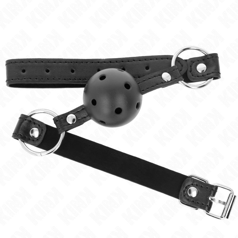 KINK - MORDAZA DE BOLA HUECO DURA NEGRA DE 4,5 CM MODELO 1 63,5 X 2 CM