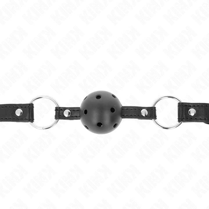 KINK - MORDAZA DE BOLA HUECO DURA NEGRA DE 4,5 CM MODELO 1 63,5 X 2 CM