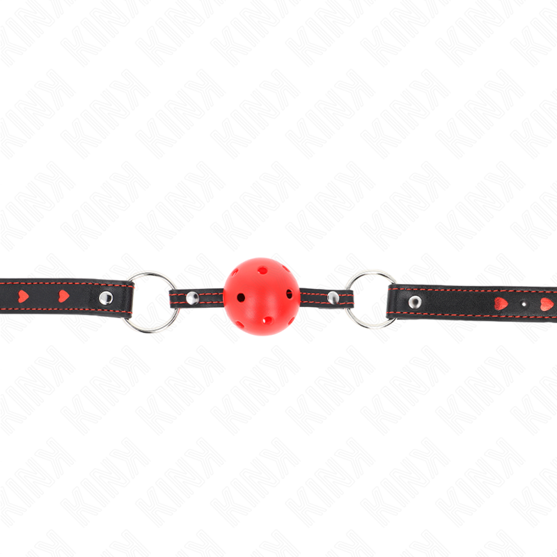KINK - MORDAZA DE BOLA HUECO RIGIDA ROJA MODELO 2 65 x 2,5 CM