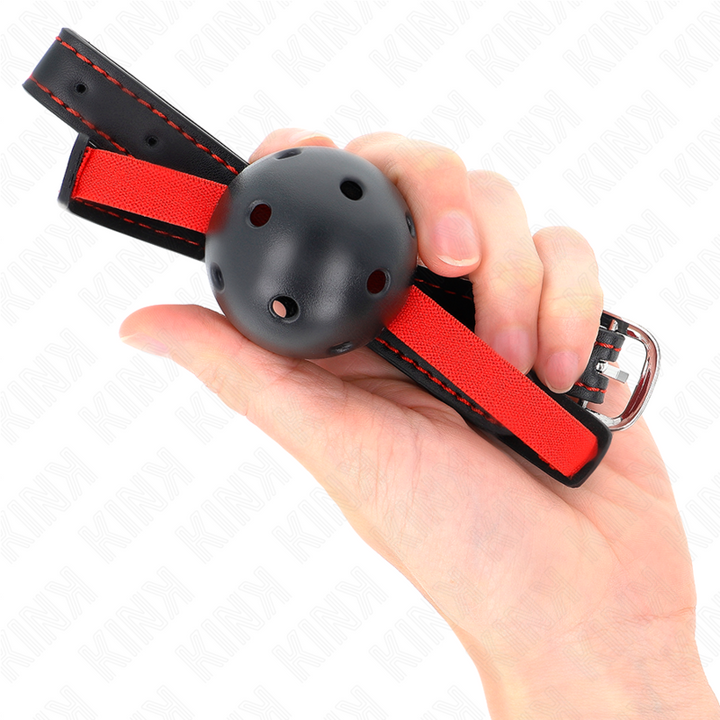 KINK - MORDAZA DE BOCA HUECO DURA DE 4,5 CM CON CINTURÓN ELÁSTICO 56 x 1,5 CM