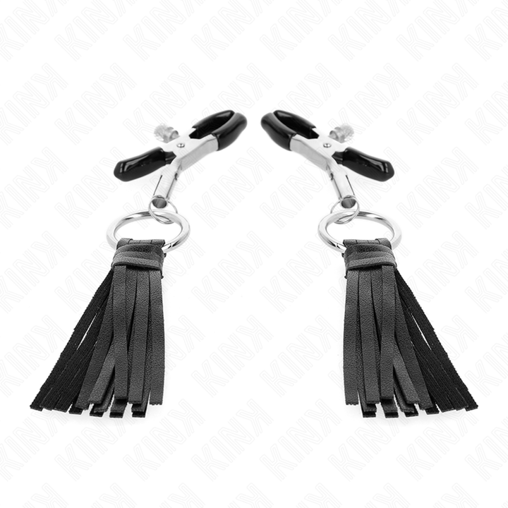 KINK - PINZAS PARA PEZONES CON BORLAS DE CUERO SINTÉTICO 6 CM
