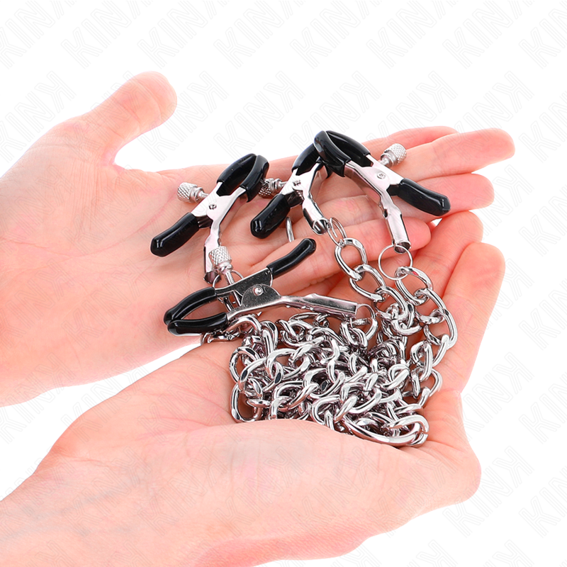 KINK - 4 PINZAS PARA PEZONES DE 32 CM CON CADENAS DE 14 CM