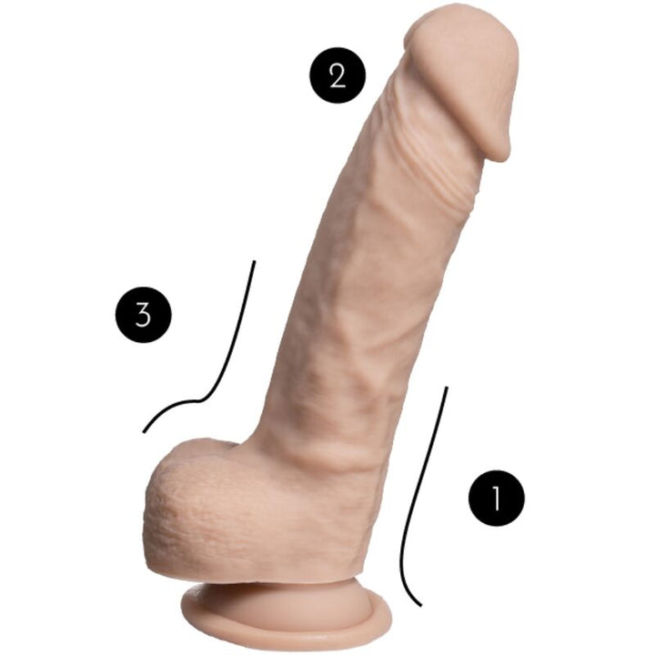 SILEXD - MODELO 1 PENE REALISTA PIEL REAL TERMOREACTIVO 17,8 CM CARNE