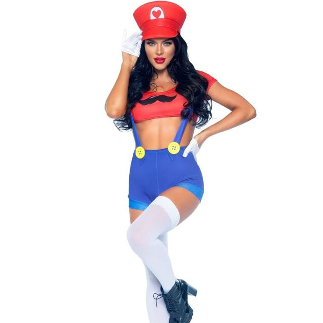 LEG AVENUE - DISFRAZ SEXY MARIO BROS ROJO/AZUL M