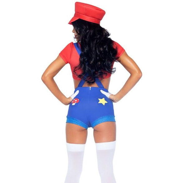 LEG AVENUE - DISFRAZ SEXY MARIO BROS ROJO/AZUL M