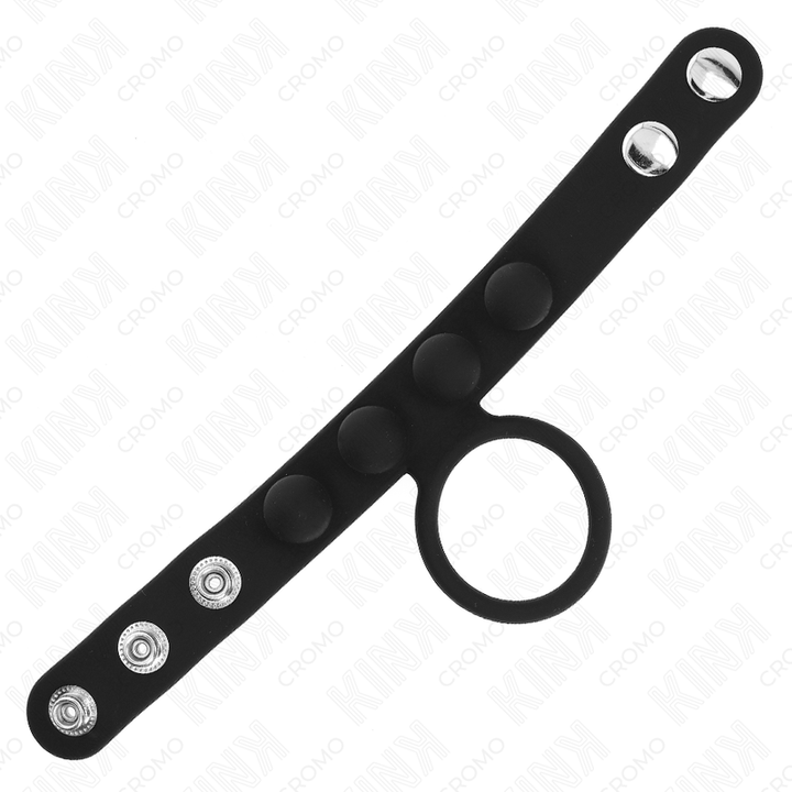 KINK - ANILLO DE CUERO PARA EL PENE 3,5 CM CON CIERRE DE PRESIÓN 23 X 2 CM
