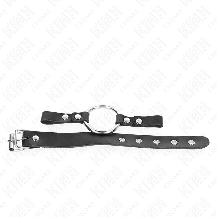 KINK - ANILLO DE CUERO PARA EL PENE CON CIERRE DE HEBILLA 22 X 2 CM CON ANILLA DE METAL 4 CM