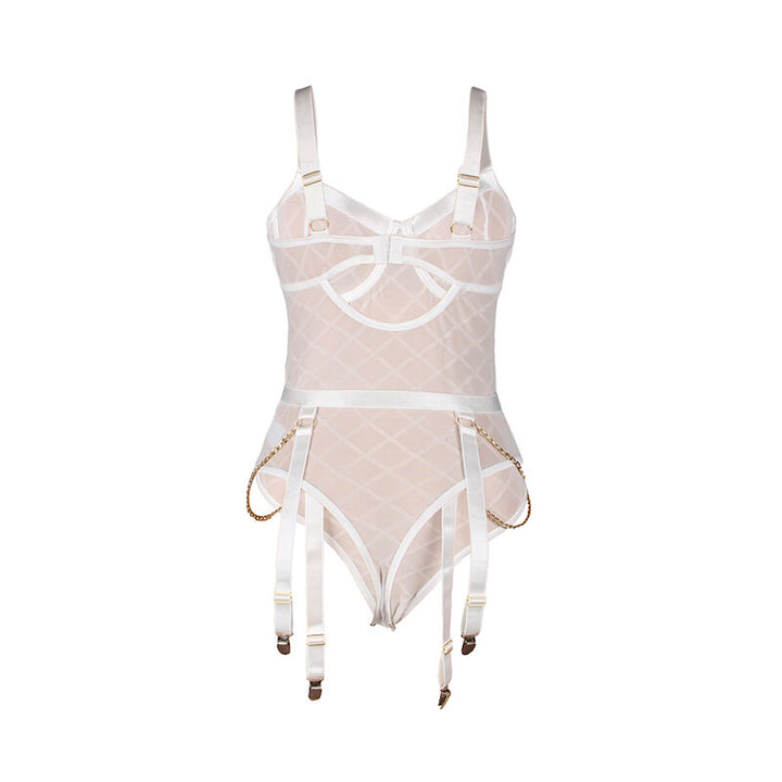 SUBBLIME - 954291 BODY CON CADENAS + LIGUERO BLANCO L/XL