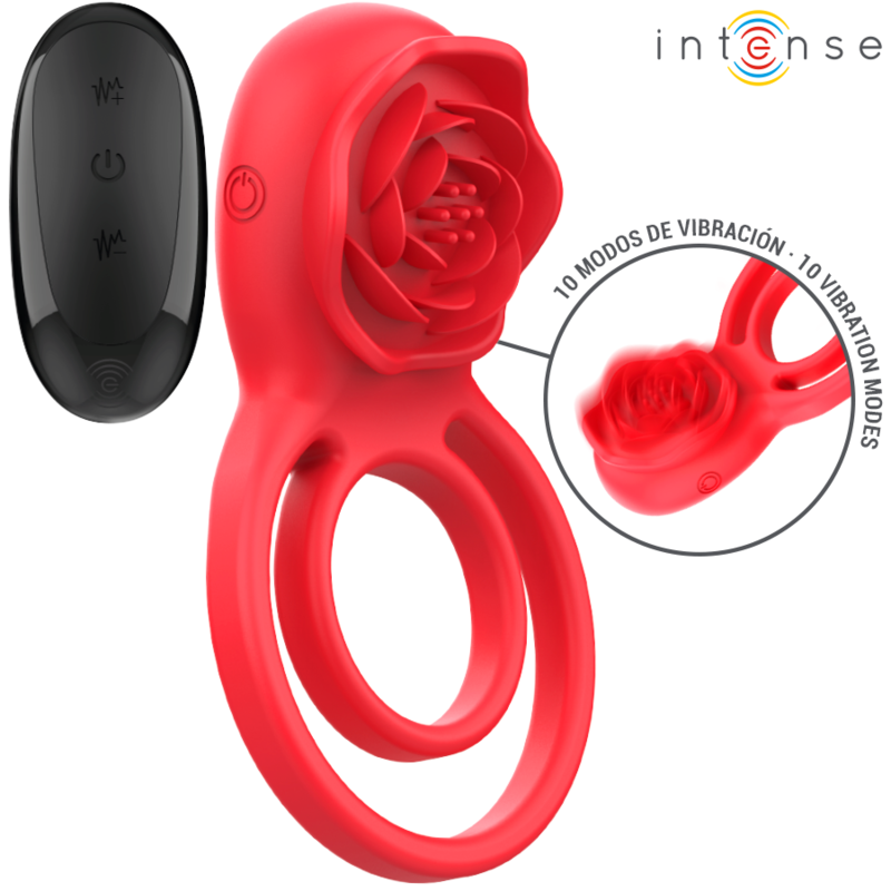 INTENSE - ESTIMULADOR GAIL ROSA 10 VIBRACIONES CONTROL REMOTO ROJO