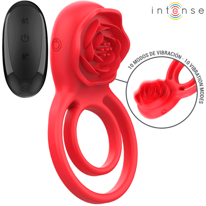 INTENSE - ESTIMULADOR GAIL ROSA 10 VIBRACIONES CONTROL REMOTO ROJO