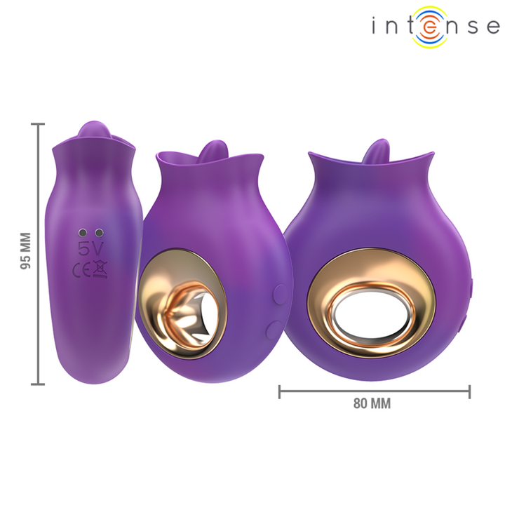 INTENSE - ESTIMULADOR DE CLÍTORIS TULI 9 VIBRACIONES Y 9 OSCILACIONES MORADO