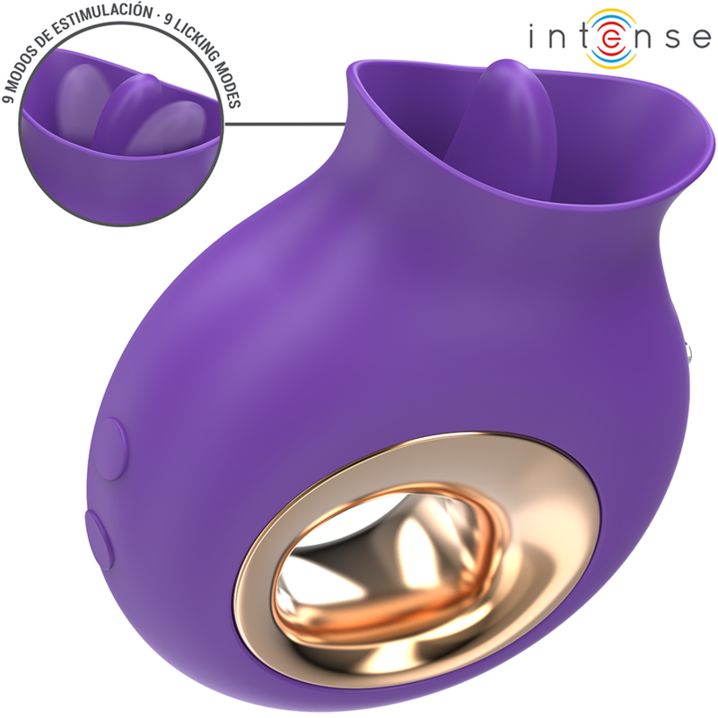 INTENSE - ESTIMULADOR DE CLÍTORIS TULI 9 VIBRACIONES Y 9 OSCILACIONES MORADO