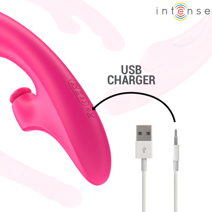 INTENSE - VIBRADOR EMI 13.5 CM MULTIFUNCIÓN 3 EN 1 10 VIBRACIONES ROSA