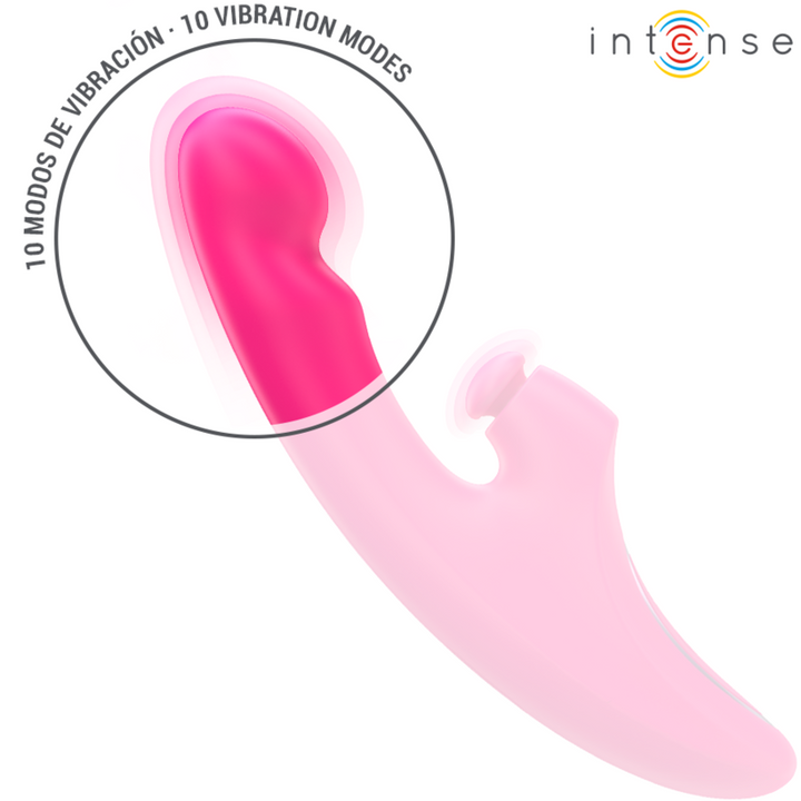 INTENSE - VIBRADOR EMI 13.5 CM MULTIFUNCIÓN 3 EN 1 10 VIBRACIONES ROSA