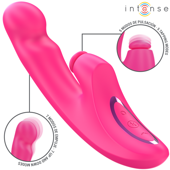 INTENSE - VIBRADOR EMI 13.5 CM MULTIFUNCIÓN 3 EN 1 10 VIBRACIONES ROSA