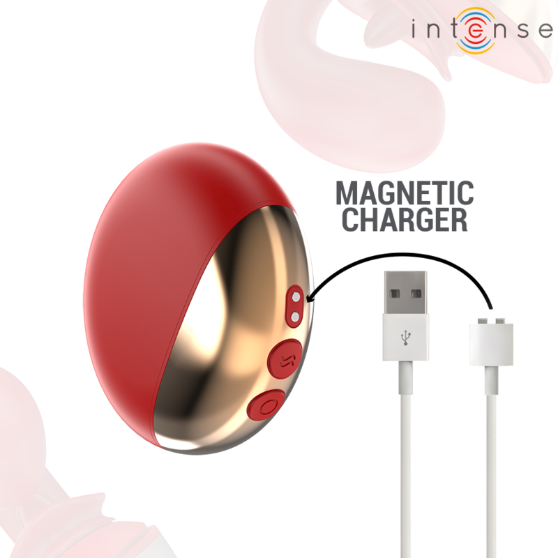 INTENSE - MARIAH VIBRADOR Y ESTIMULADOR EN FORMA DE U 10 VIBRACIONES ROJO