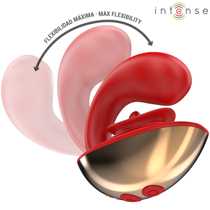 INTENSE - MARIAH VIBRADOR Y ESTIMULADOR EN FORMA DE U 10 VIBRACIONES ROJO