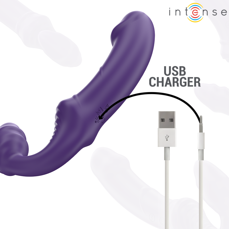 INTENSE - JILL VIBRADOR DOBLE 20 CM MORADO CONTROL REMOTO