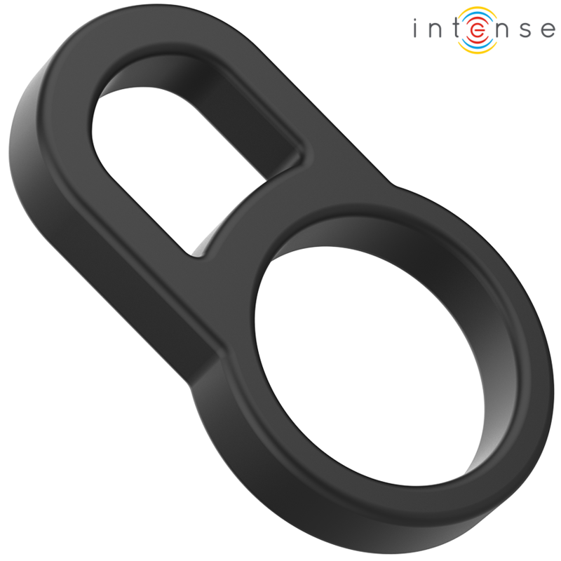 INTENSE - ANILLO DOBLE DE SILICONA PARA EL PENE BOBBY NEGRO
