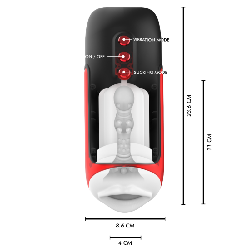 JAMYJOB - BLAZE AUTOMATIC MOUTH MASTURBATOR 5 MODES STIMULATING WAVES AND VIBRATION