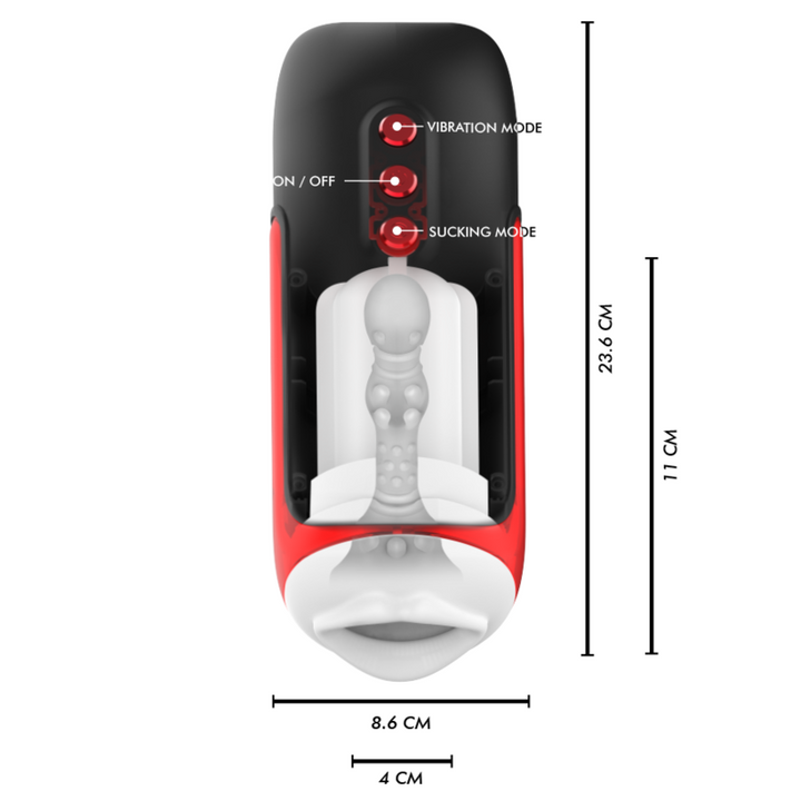 JAMYJOB - BLAZE AUTOMATIC MOUTH MASTURBATOR 5 MODES STIMULATING WAVES AND VIBRATION