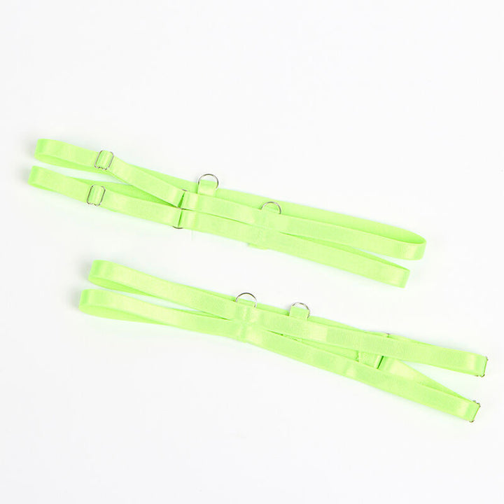 SUBBLIME - 955311 CONJUNTO DE SUJETADOR CON ENCAJE Y LIGUERO VERDE Y AZUL S/M
