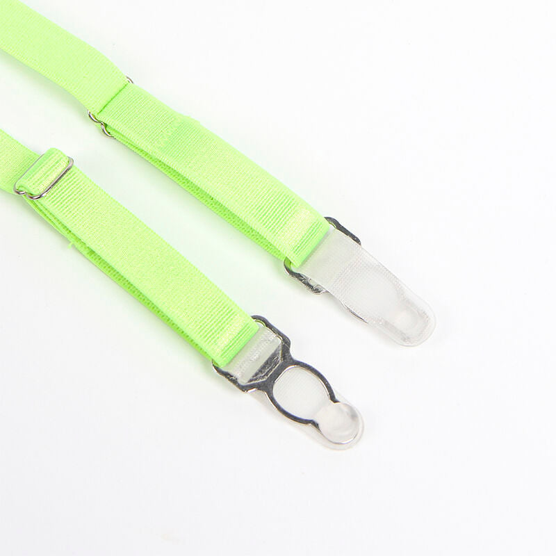 SUBBLIME - 955311 CONJUNTO DE SUJETADOR CON ENCAJE Y LIGUERO VERDE Y AZUL S/M