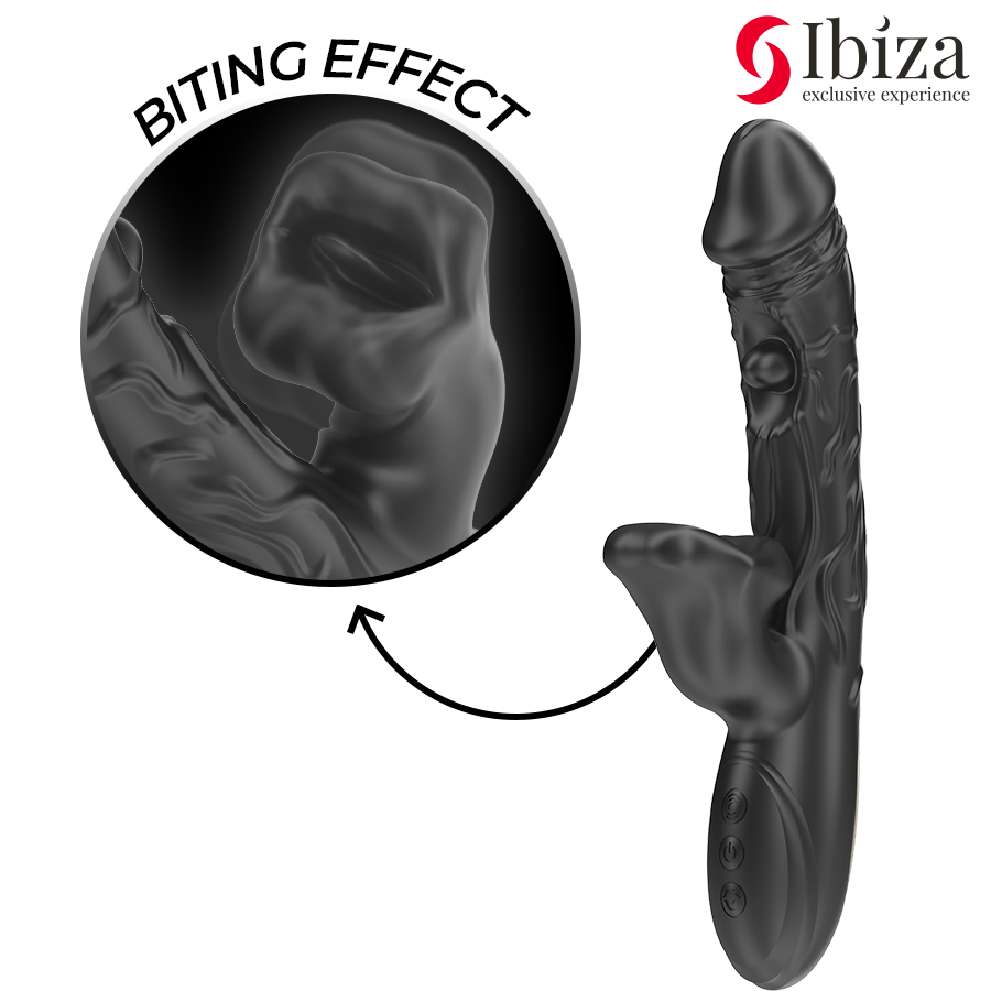 IBIZA - VIBRADOR Y ESTIMULADOR DE CLÍTORIS CON EFECTO DE MORDIDA Y ROTACIÓN