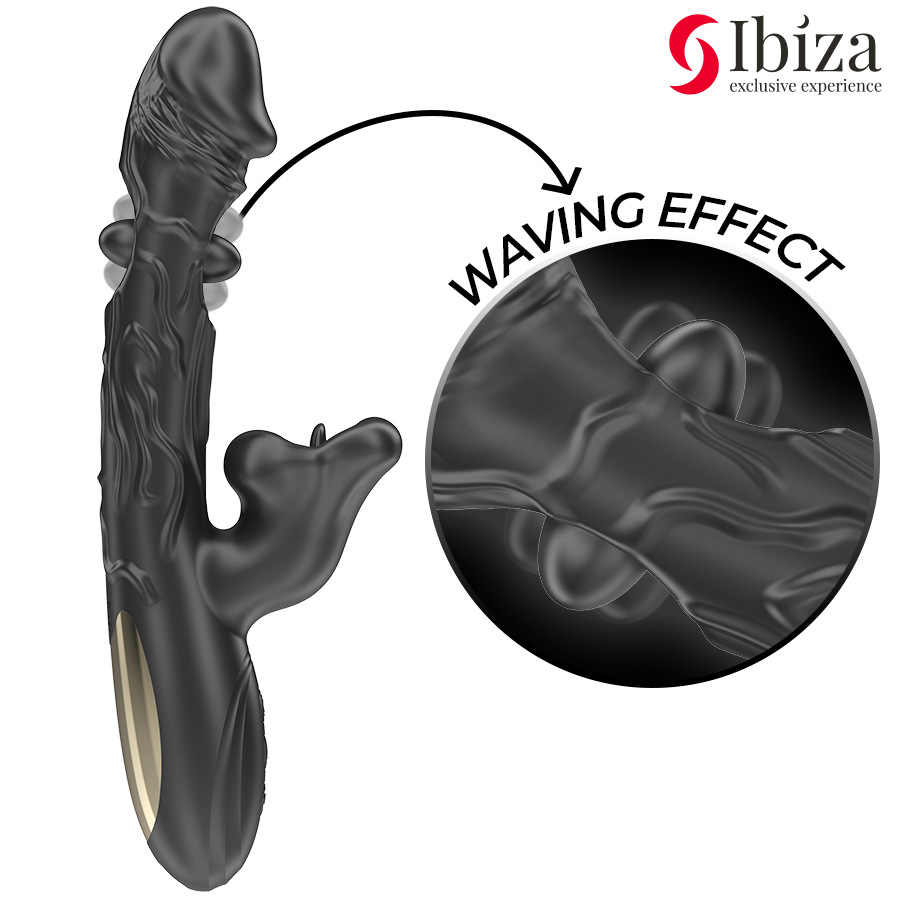 IBIZA - VIBRADOR Y ESTIMULADOR DE CLÍTORIS CON EFECTO DE MORDIDA Y ROTACIÓN