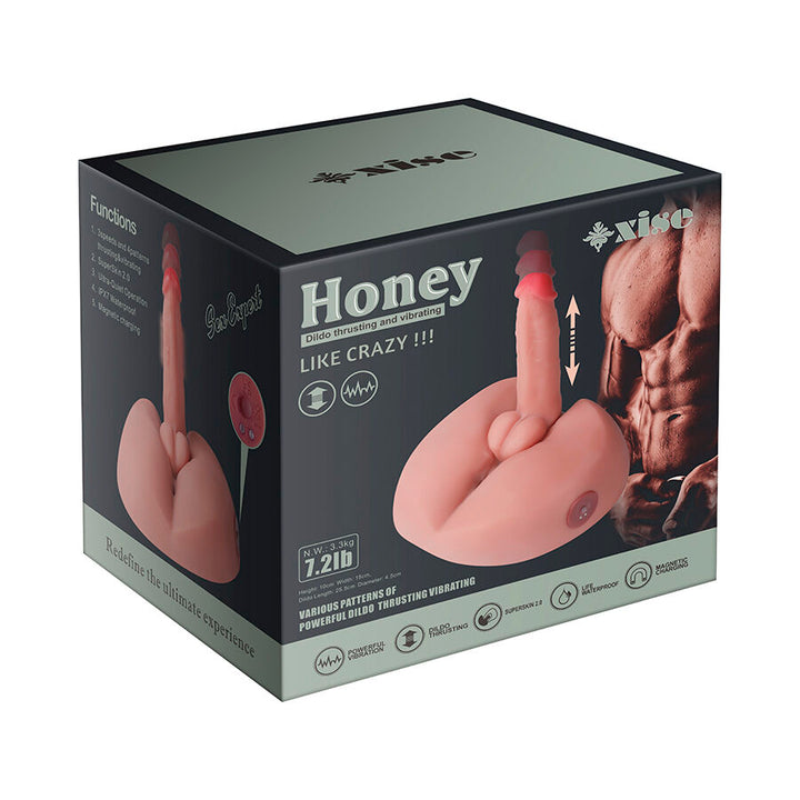 XISE - DILDO MASTURBADOR REALISTA MIEL CON VIBRACIÓN 25 CM