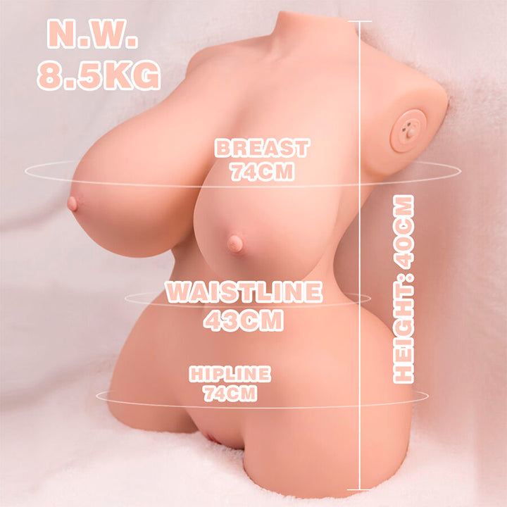 XISE - TINY THRUSTING REALISTIC TORSO WITH FEMALE VIBRATION 40 CM
