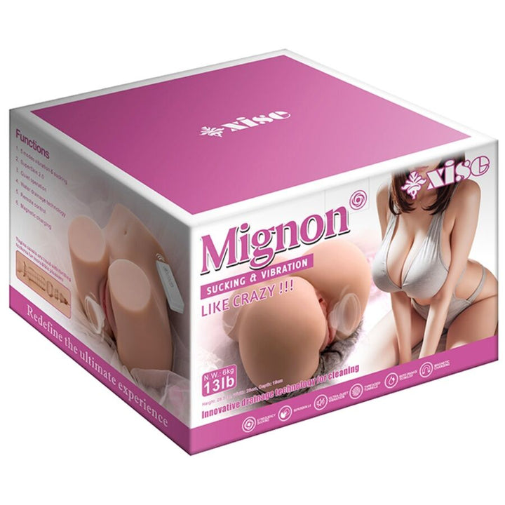 XISE - MASTURBADOR DE VAGINA REALISTA MIGNON SUCKING CON VIBRACIÓN Y ONDAS ESTIMULANTES Y CONTROL REMOTO 6 KG