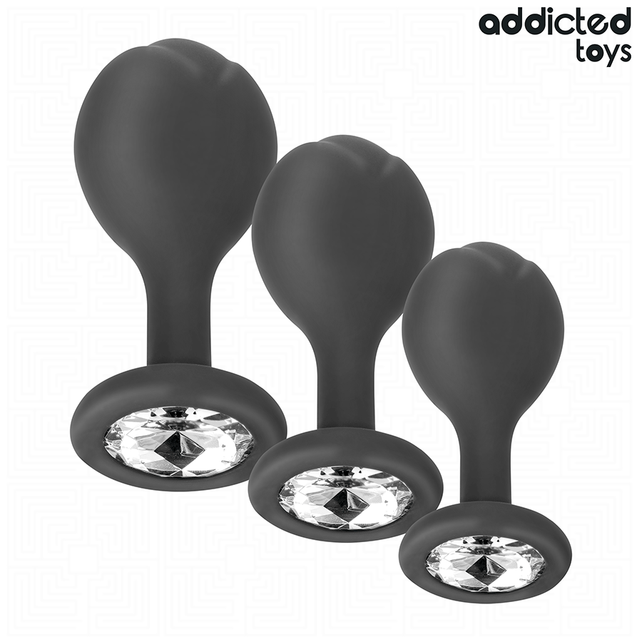 ADDICTED TOYS - SET OF 3 ANAL PLUG SILICONE WITH JEWEL