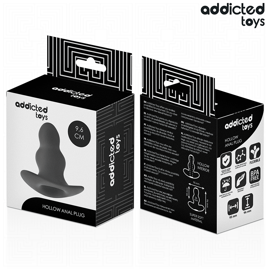 ADDICTED TOYS - PLUG ANAL HUECO DE SILICONA TALLA M 9.6 CM