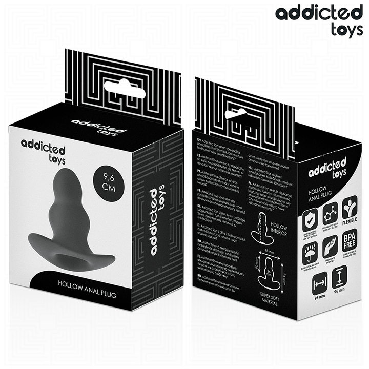ADDICTED TOYS - PLUG ANAL HUECO DE SILICONA TALLA M 9.6 CM