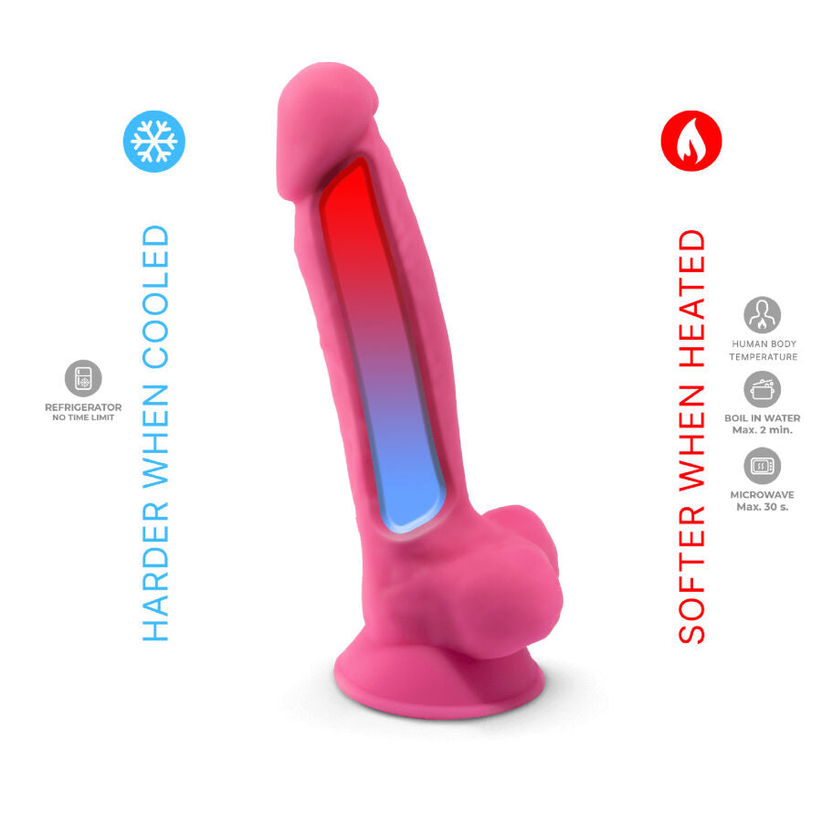 SILEXD - MODELO 1 PENE REALISTA SILICONA PREMIUM SILEXPAN ROSA FLUORESCENTE 17.5 CM