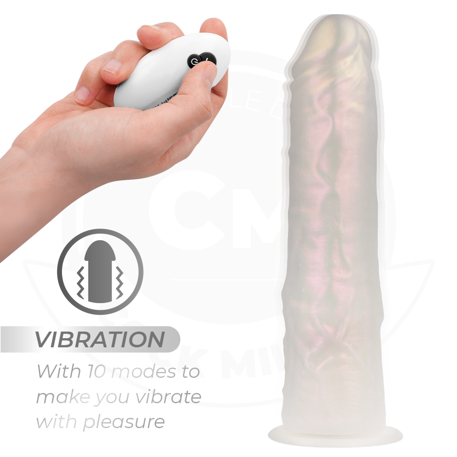 COCK MILLER - DILDO CON VENTOSA, LUCES Y VIBRACIÓN CON CONTROL REMOTO BLANCO 21.5 CM