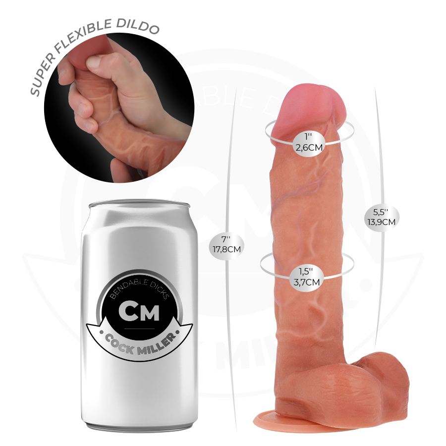 COCK MILLER - DILDO ARTICULABLE HIPERREALISTA 17,8 CM