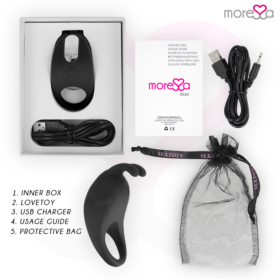 MORESSA - BRAD PREMIUM SILICONA RECARGABLE NEGRO