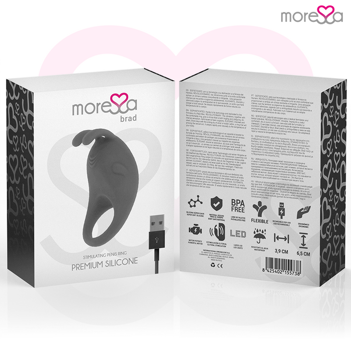 MORESSA - BRAD PREMIUM SILICONA RECARGABLE NEGRO