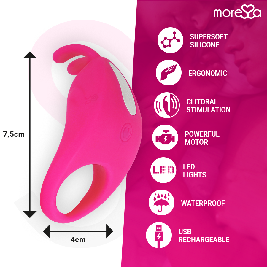 MORESSA - BRAD PREMIUM SILICONE RECHARGEABLE PINK