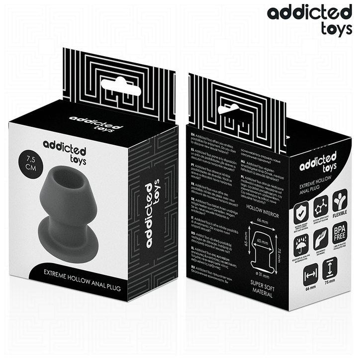 ADDICTED TOYS - EXTREME HOLLOW ANAL PLUG SILICONE SIZE S 7.5 CM