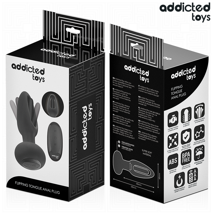 ADDICTED TOYS - ANAL PLUG WITH VIBRATING TONGUE AND REMOTE CONTROL